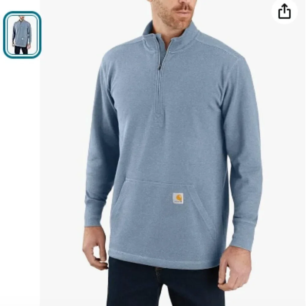 Carhartt Relaxed Fit Heavy Cotton Half Zip Thermal Size M